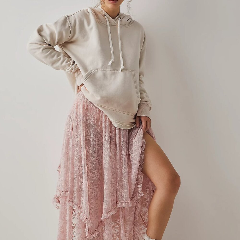 French Courtship Half Slip Lace Skirt in Mooncake Size Large